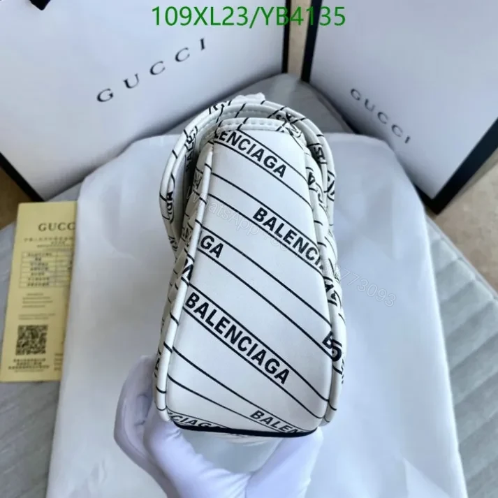 View 3 of Gucci Balenciaga GG Marmont Shoulder Bag YB413 in Leather