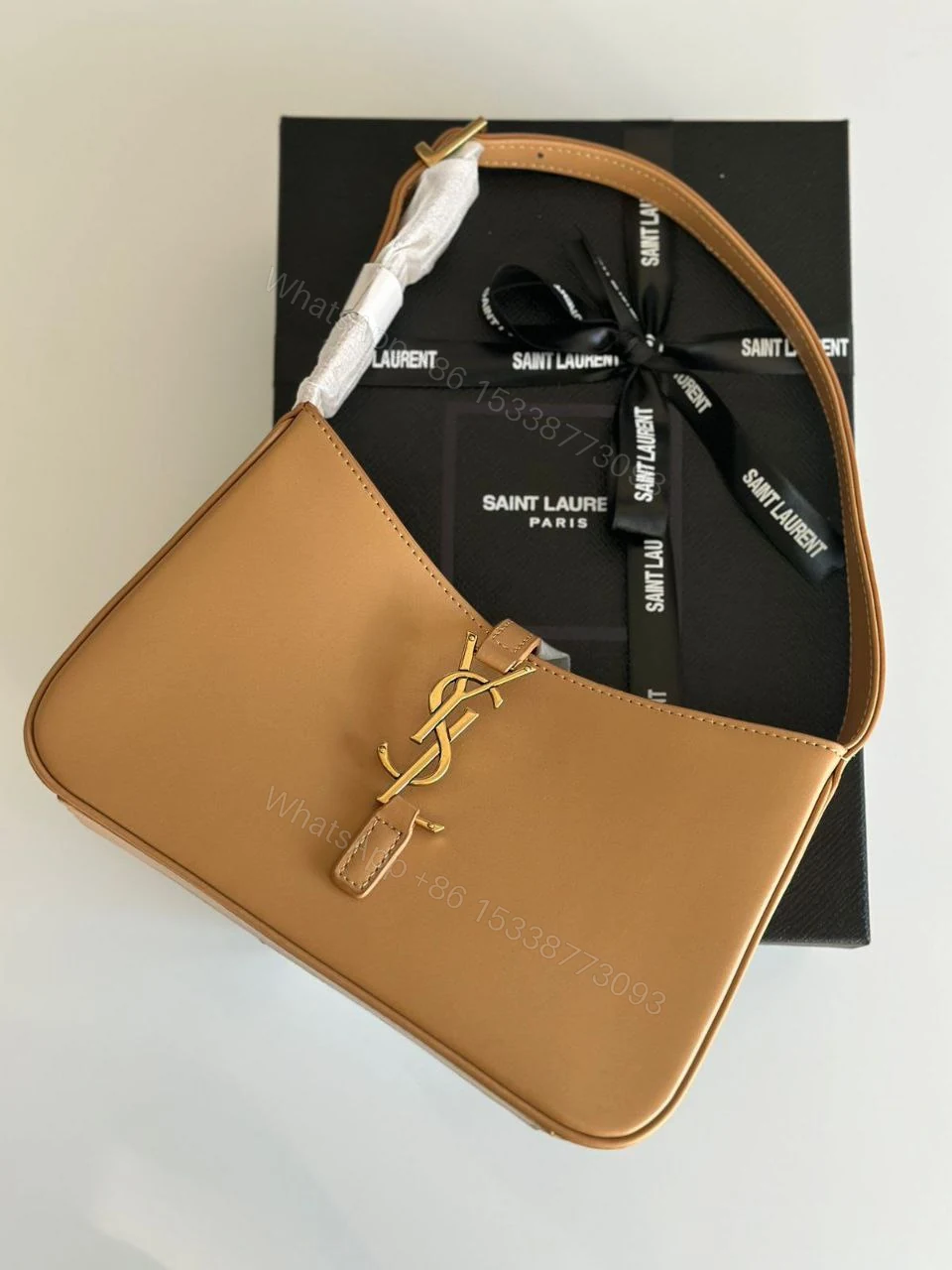 View 2 of Saint Laurent Brown ‘LE 5 7’ hobo bag