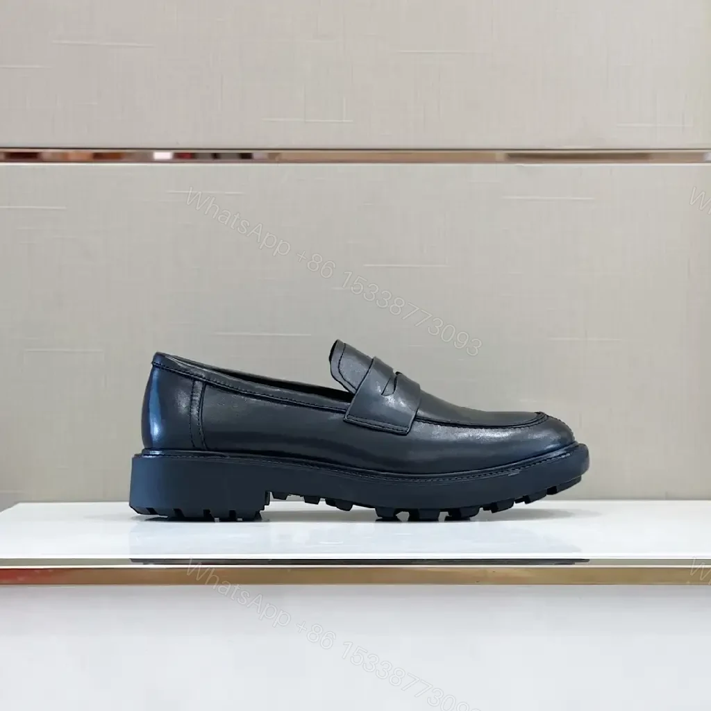 View 6 of Textured Leather Penny Loafers: Cushioned Sole, Classic Comfort
