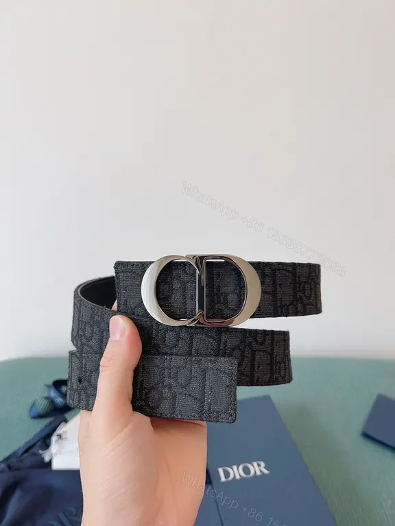 View 3 of Dior Oblique Belt - Monogram Luxe Leather Belt