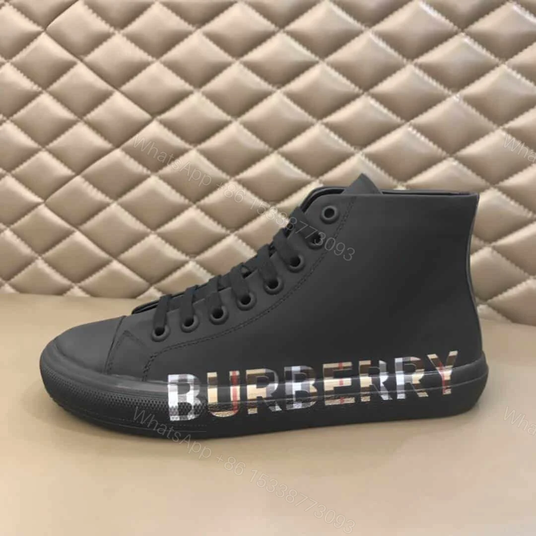 View 6 of BURBERRY LOGO PRINT GABARDINE HIGH-TOP SNEAKERS – BBR82