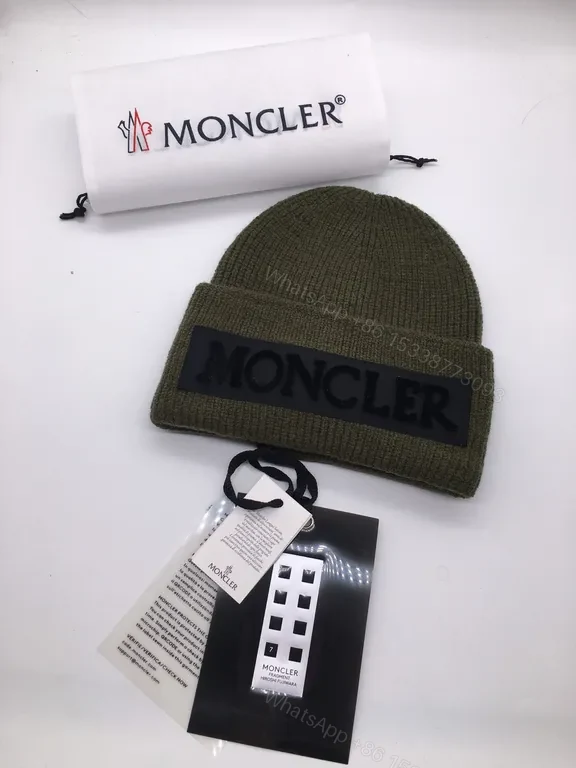 View 6 of Moncler Knit Beanie: Minimalist Texture, Warmth, Logo Patch