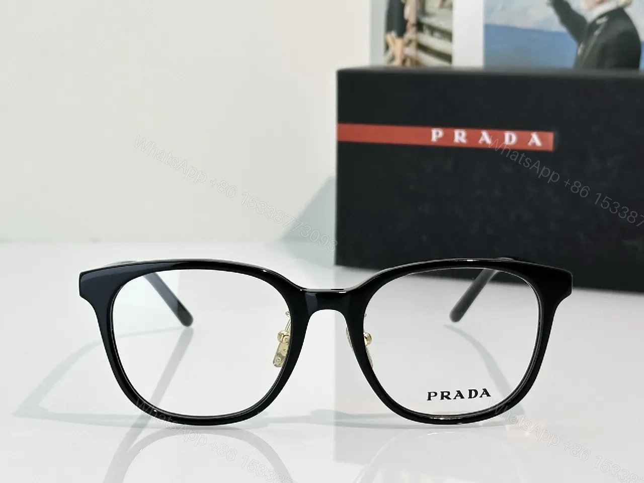 View 2 of Classic Black Acetate Eyeglasses, Designer-Inspired, Premium Comfort