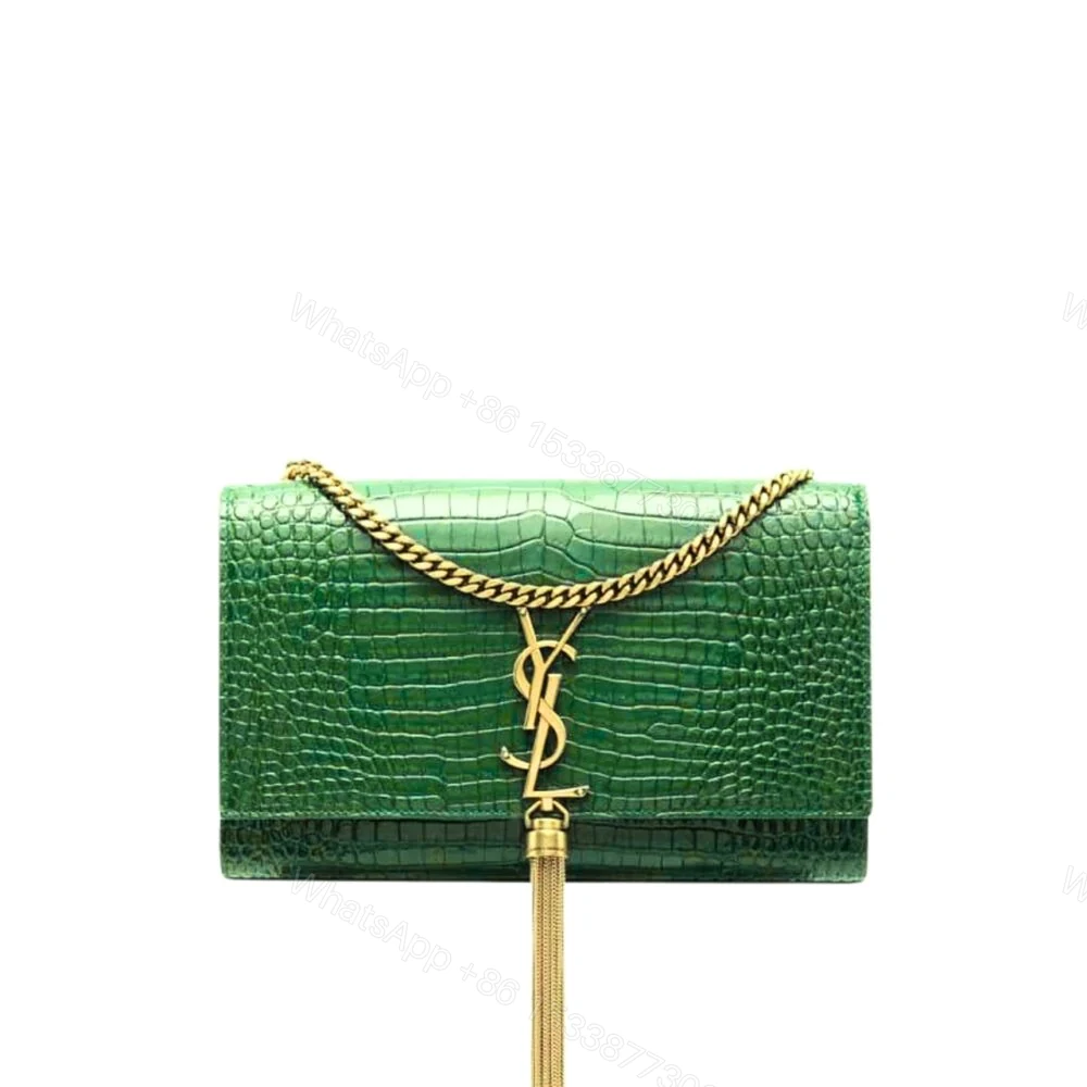 Saint Laurent Kate Tassel Medium With Gold Hardware Green 22Cm — view 1