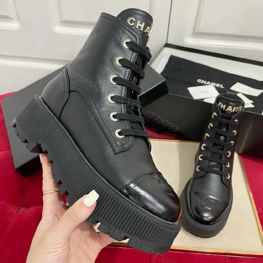View 9 of Bold Leather Combat Boots | Luxe Street-Style, All-Day Comfort