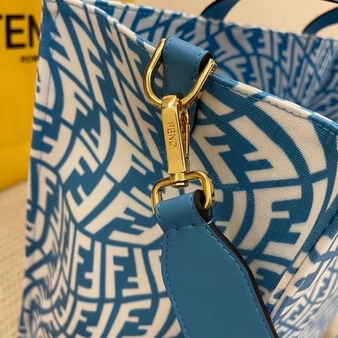 View 5 of Fendi Tote Bag with FF Vertigo Print – Blue – Totes