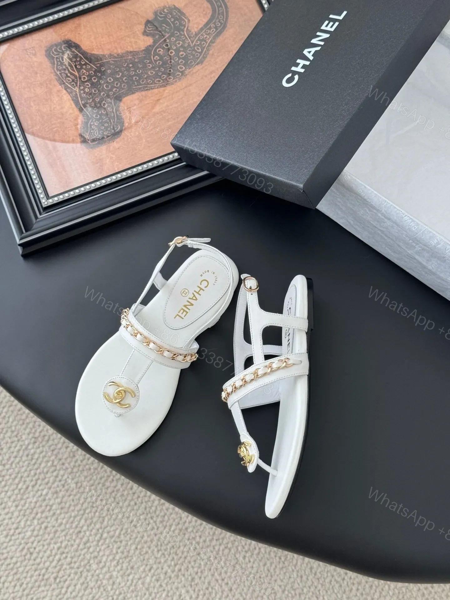 View 6 of Chanel Women White Leather Sandals