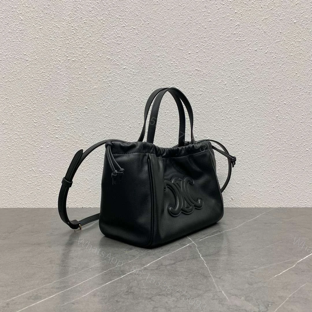 View 2 of Celine Cabas Black Handbag Soft Leather 22x17x15cm