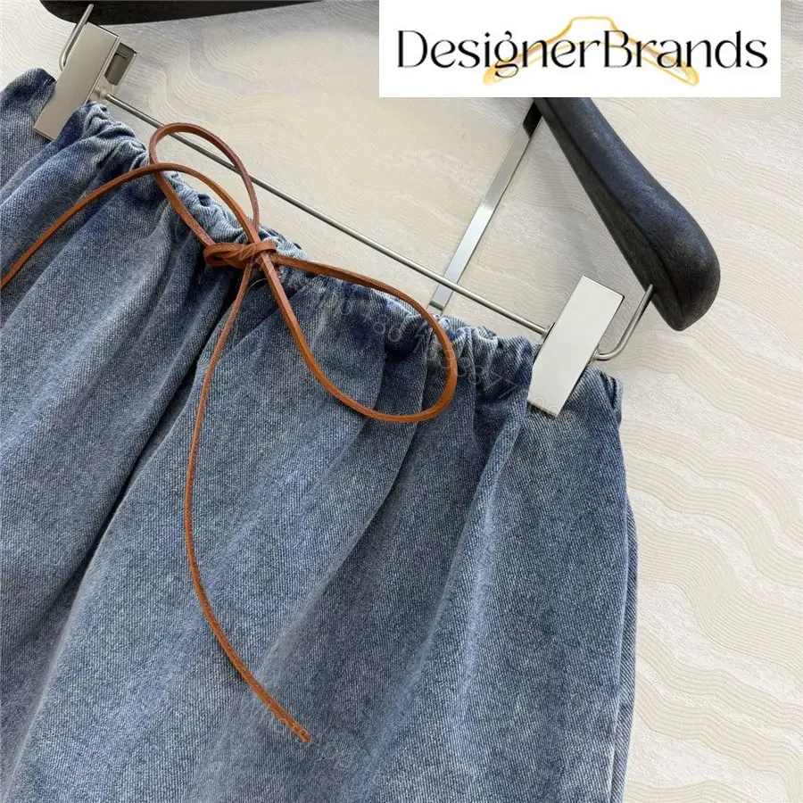 View 4 of Miu Miu Jewel-Blue Washed Denim Mini Skirt