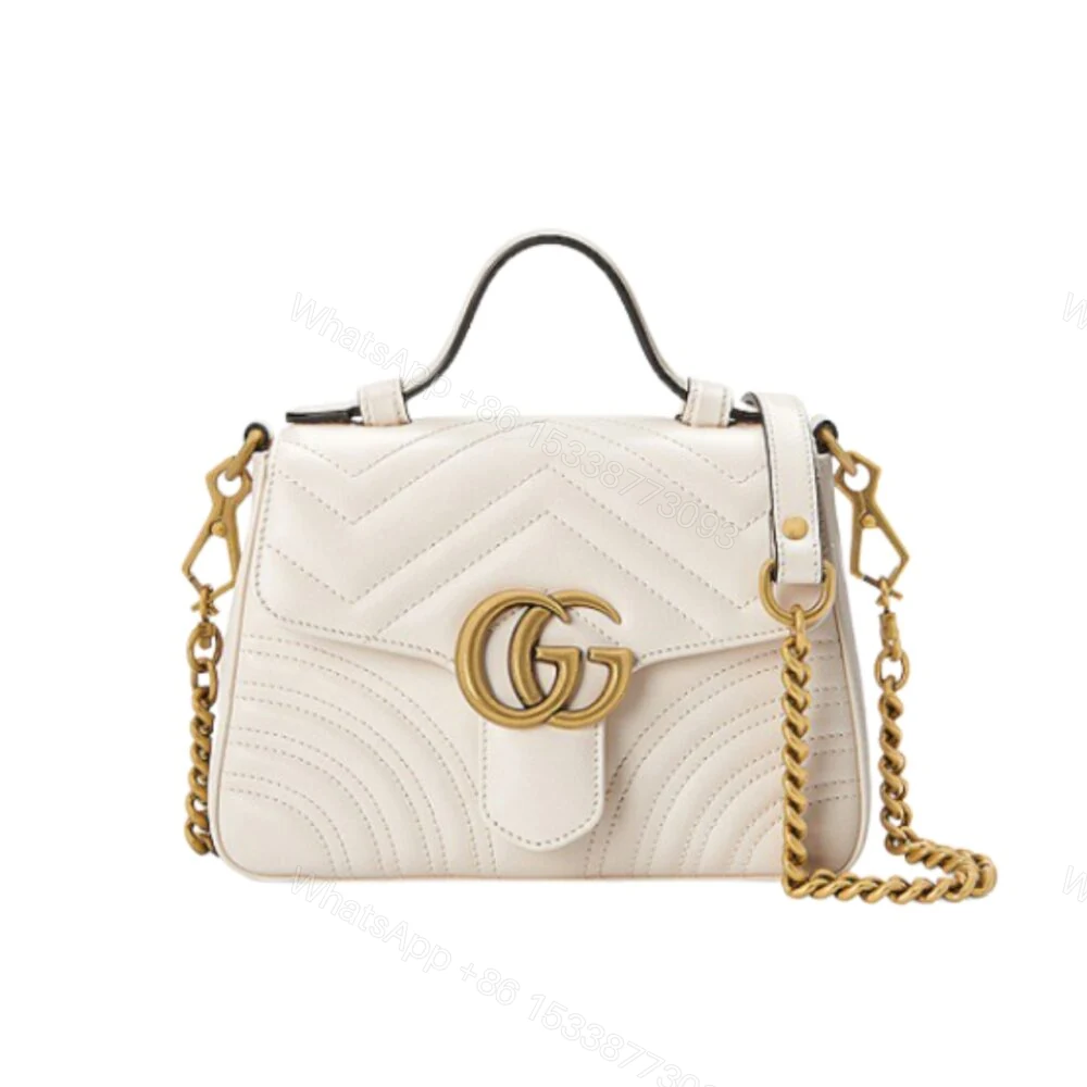 Gucci GG Marmont Mini Top Handle Bag White 20Cm 547260 DTDIT 9022 — view 1