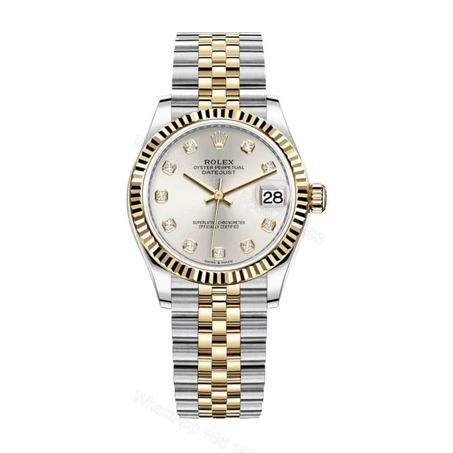 Rolex Datejust 31 278273 Super Clone : Two-Tone Steel and Yellow Gold Silver Diamond Dial — view 1