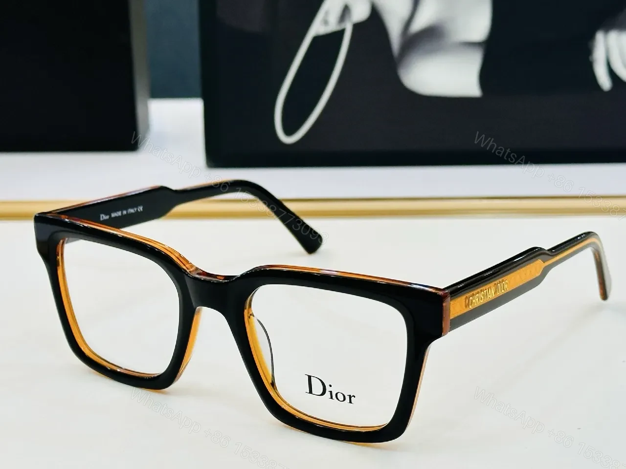 View 3 of Black acetate oversized frames – Modern, luxury eyewear with comfort