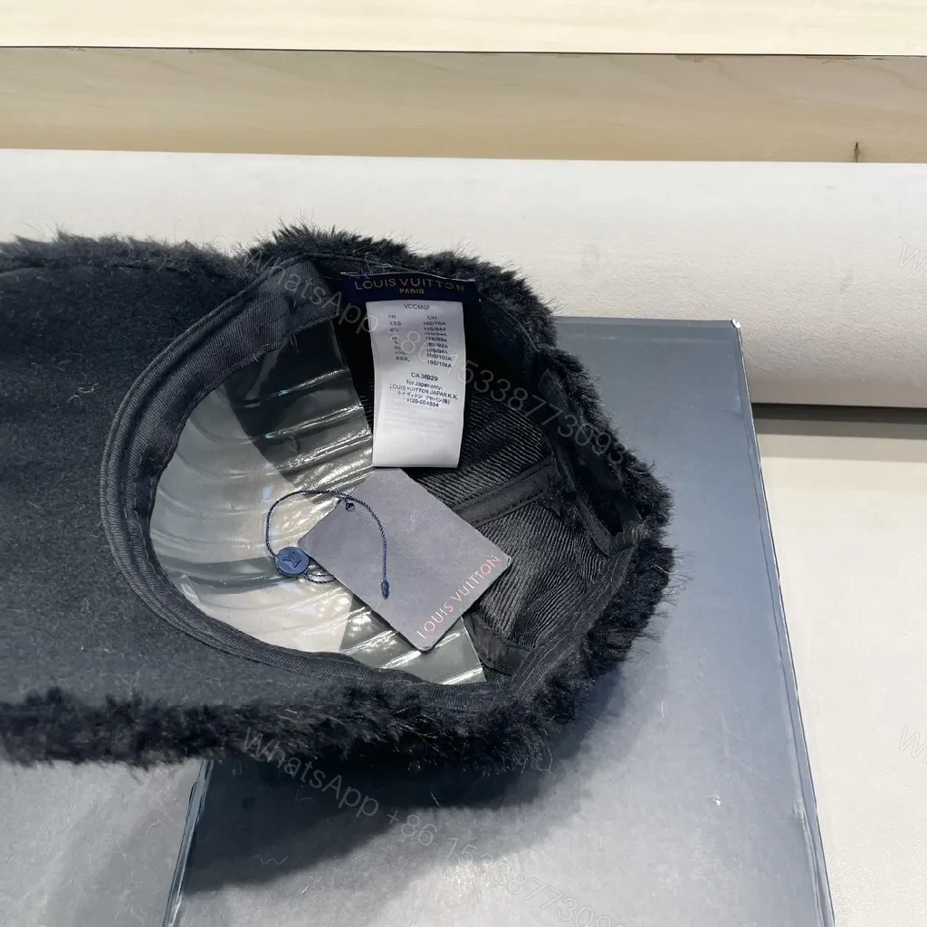View 3 of Lux Fur-Textured LV Cap: Bold, Plush Streetwear Cap
