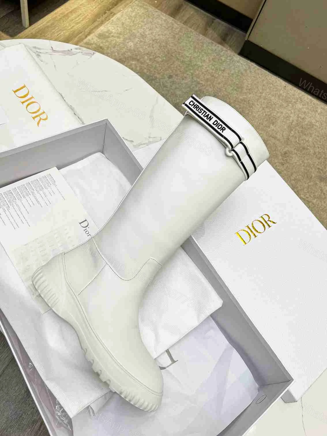 View 2 of DIOR D RACER BOOT CALFSKIN WHITE
