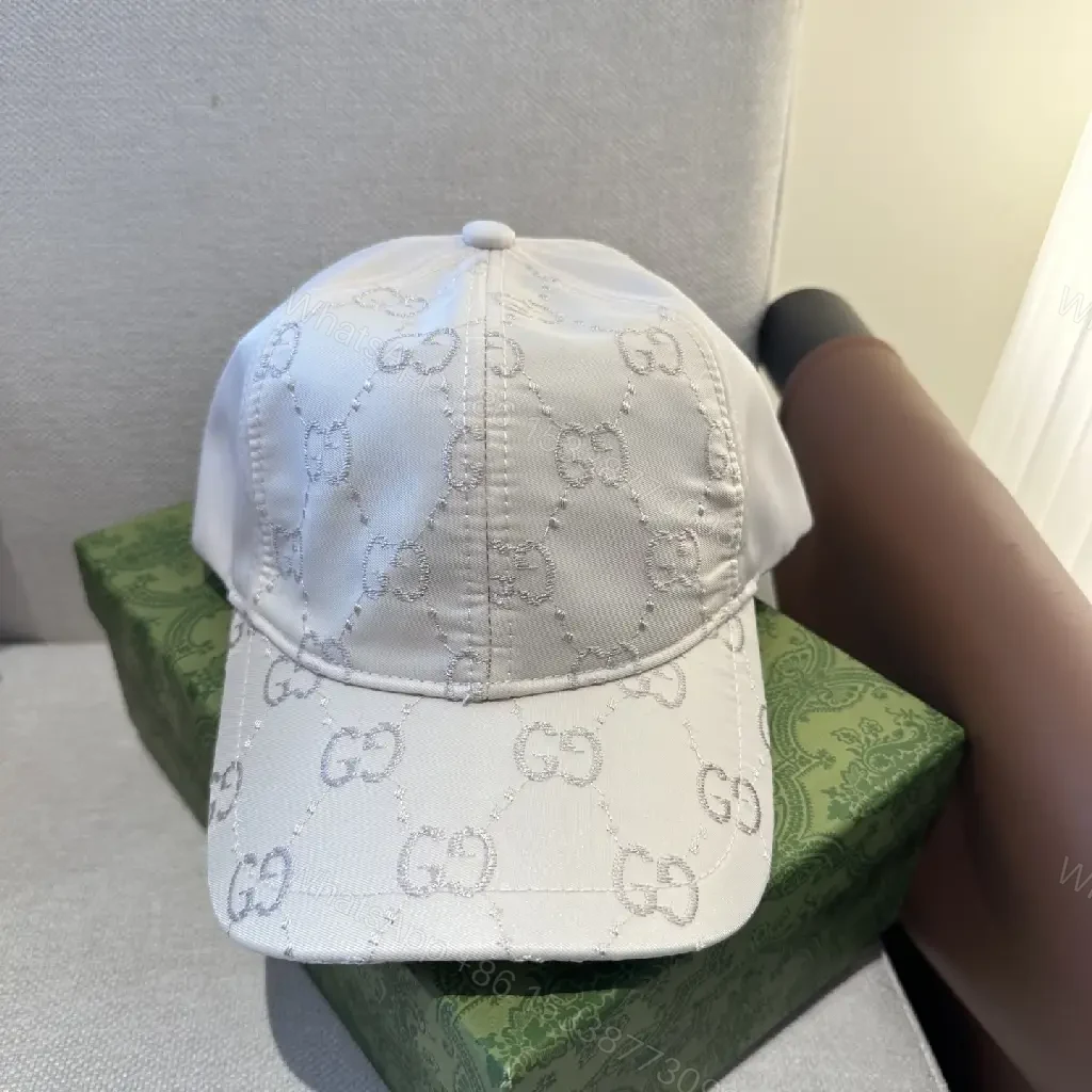 View 5 of White/Cotton Casual Baseball Cap with Interlocking Stitch Pattern