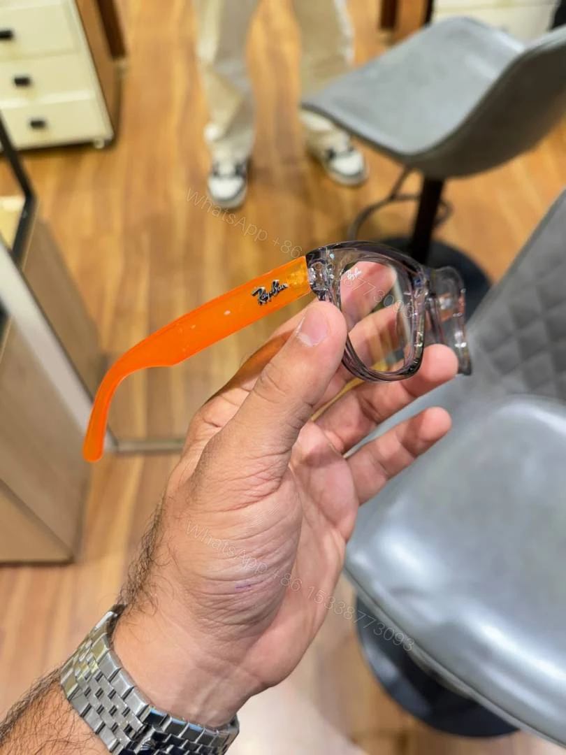 View 4 of First Copy Ray-Ban 0502 Grey Orange Plano Men’s Sunglasses