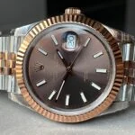 View 4 of KING Factory 1:1 Rolex DateJust 41 126331 RG Fluted Bezel Best Edition 904L Steel Brown Stick Dial VR3235