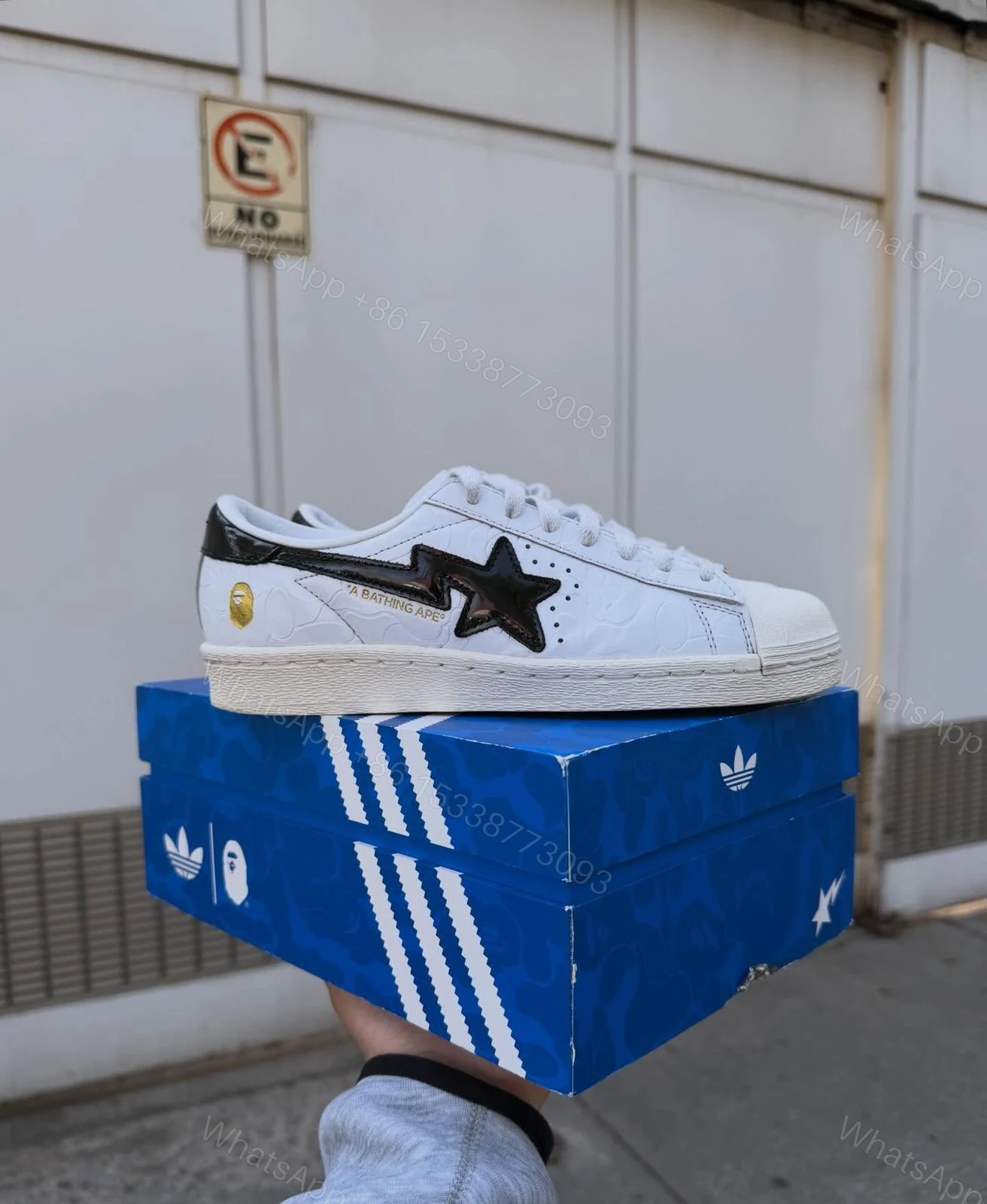 View 4 of Adidas Superstar BAPE White Black First Copy Shoes — Women's | COD India