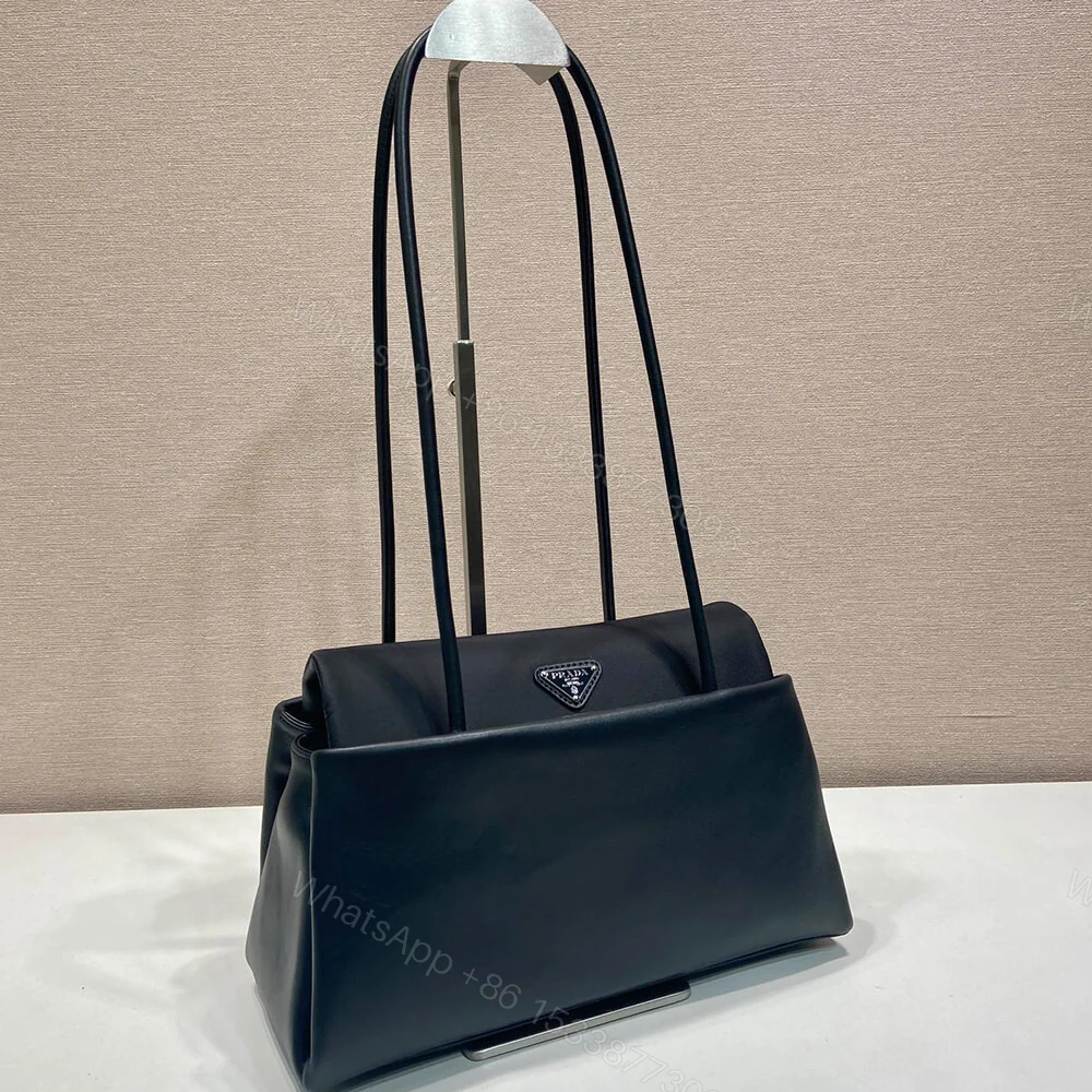 View 3 of Prada Passage medium leather bag with Re-Nylon flap(HIGH-END GRADE)