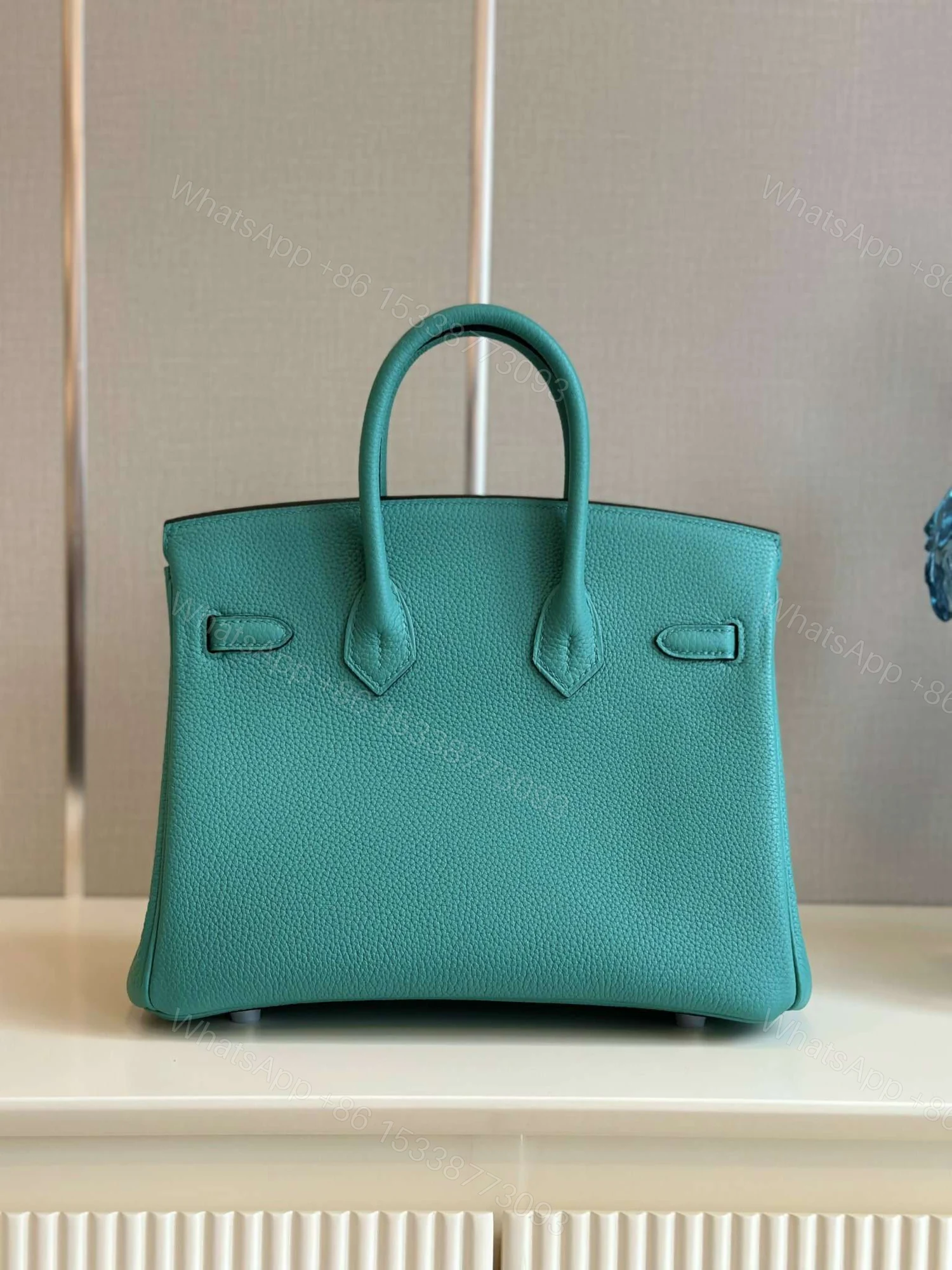View 7 of Hermes Birkin PHW Da Togo Ocean Blue Handbags 25cm
