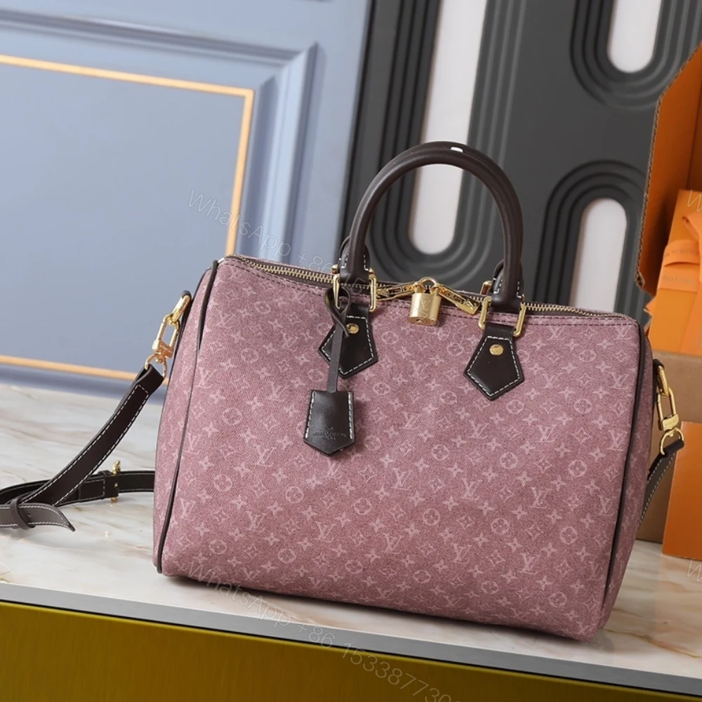 View 2 of Louis Vuitton Sepia Idylle Monogram Speedy Bandouliere 30 Bag Dark Pink 30Cm
