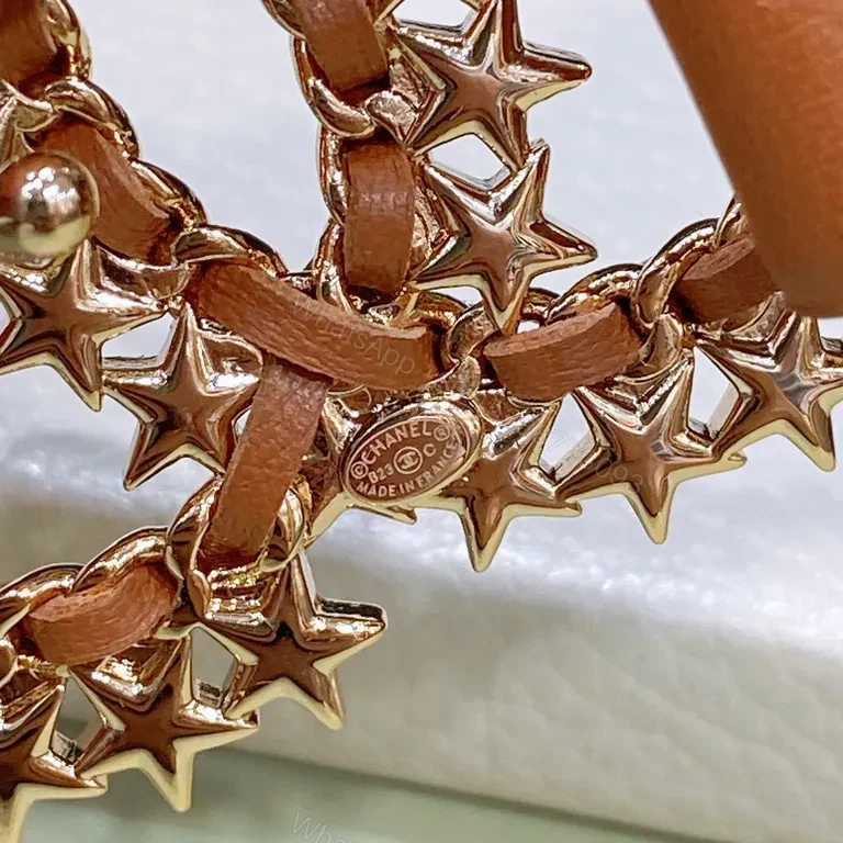 View 5 of Crystal Buckle Belt â€” Leather-Like, Caramel, Versatile Style