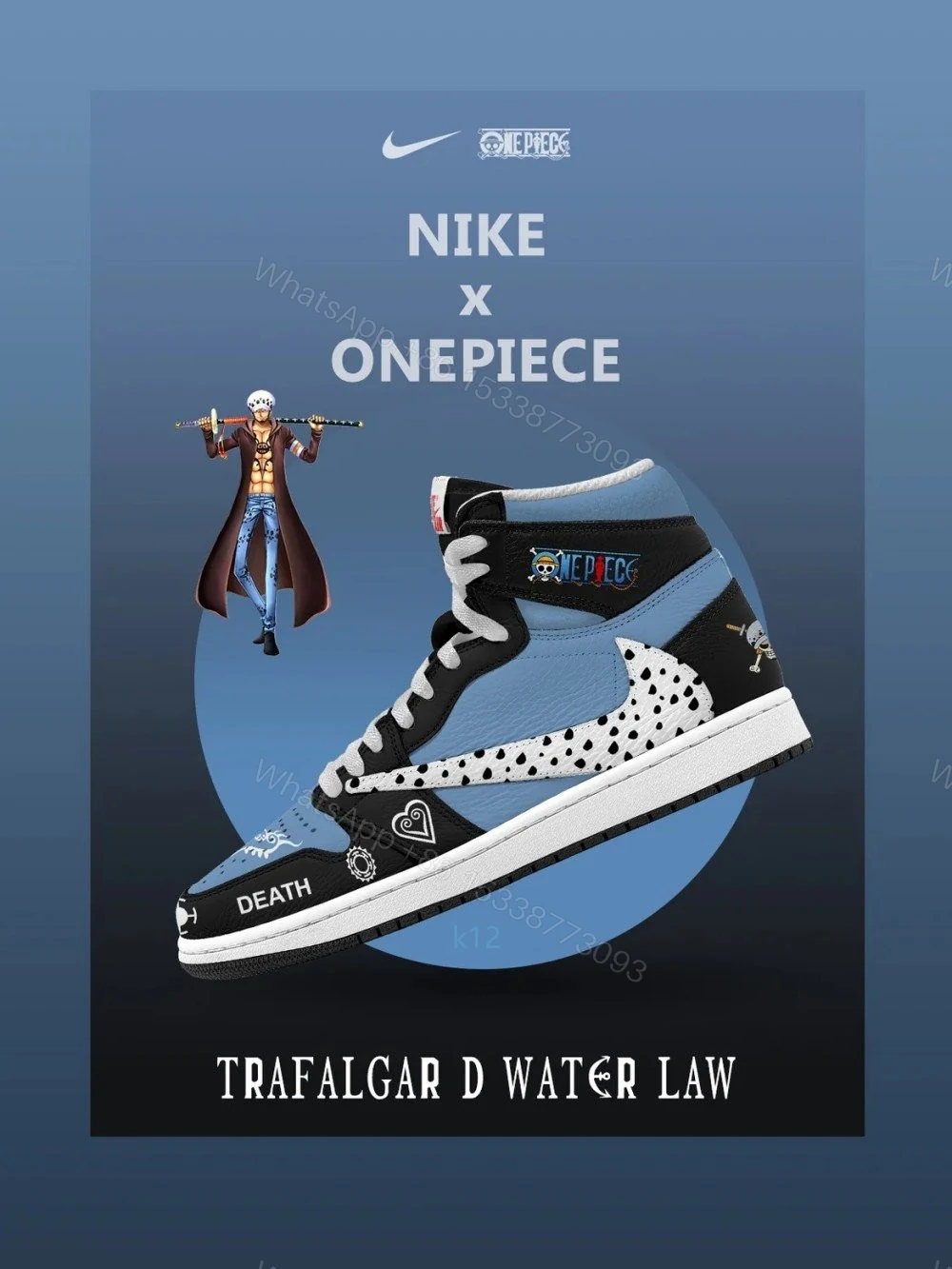 Trafalgar D. Water Law V.2 Custom TS High Jordan 1 — view 1