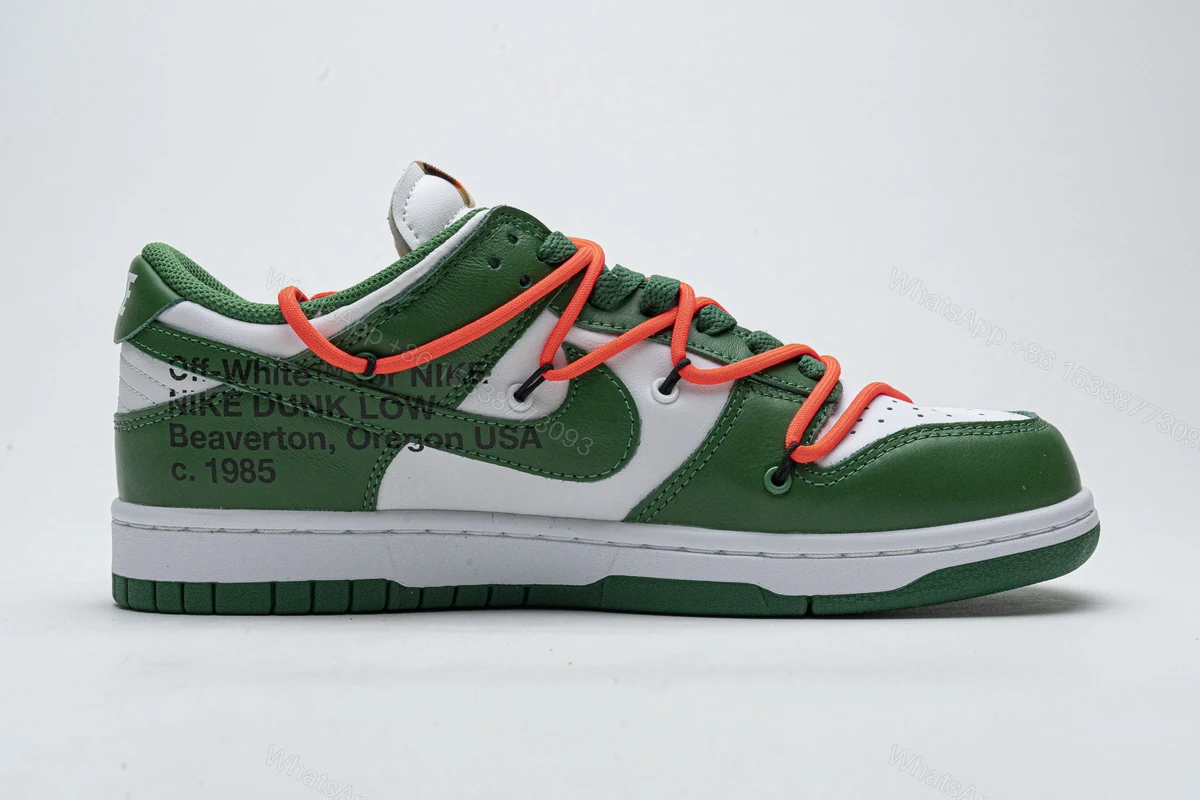 View 2 of OFF-WHITE x Nike Dunk SB Low Pine Green CT0856-100