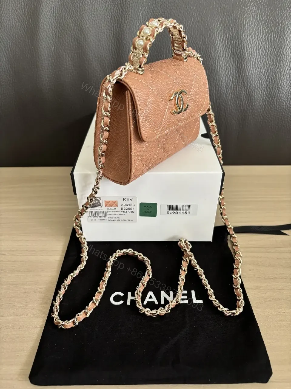 View 8 of Warm Quilted Mini Flap Bag, Chain-Shoulder, Luxe Texture