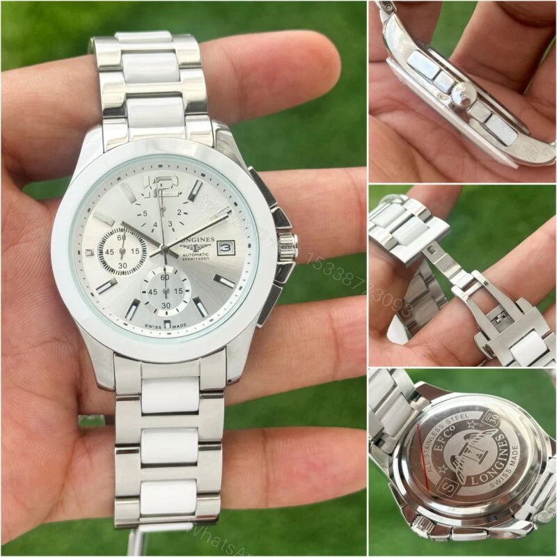 View 2 of Longines Elegant 7AAA White Dial Quartz Chronograph