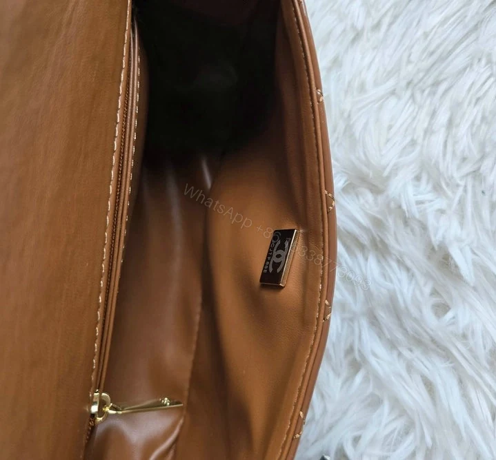 View 9 of Chanel Classic Flap Bag With Top Handle Brown B67890