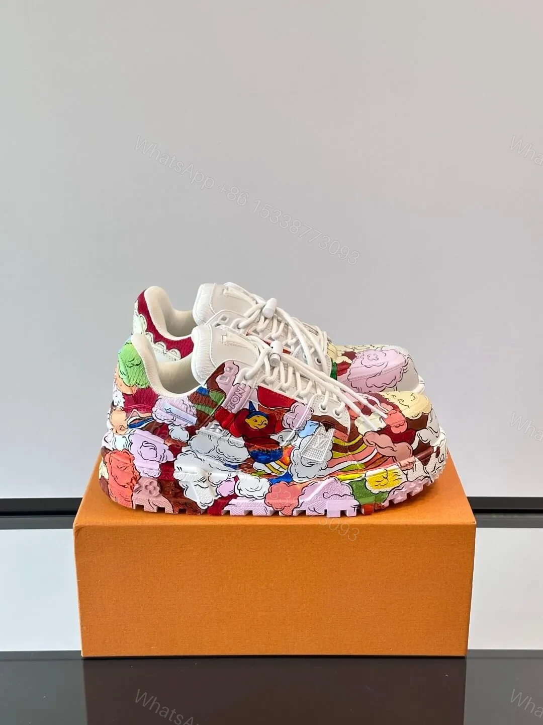 LV Men White Multicolor Leather Sneakers — view 1