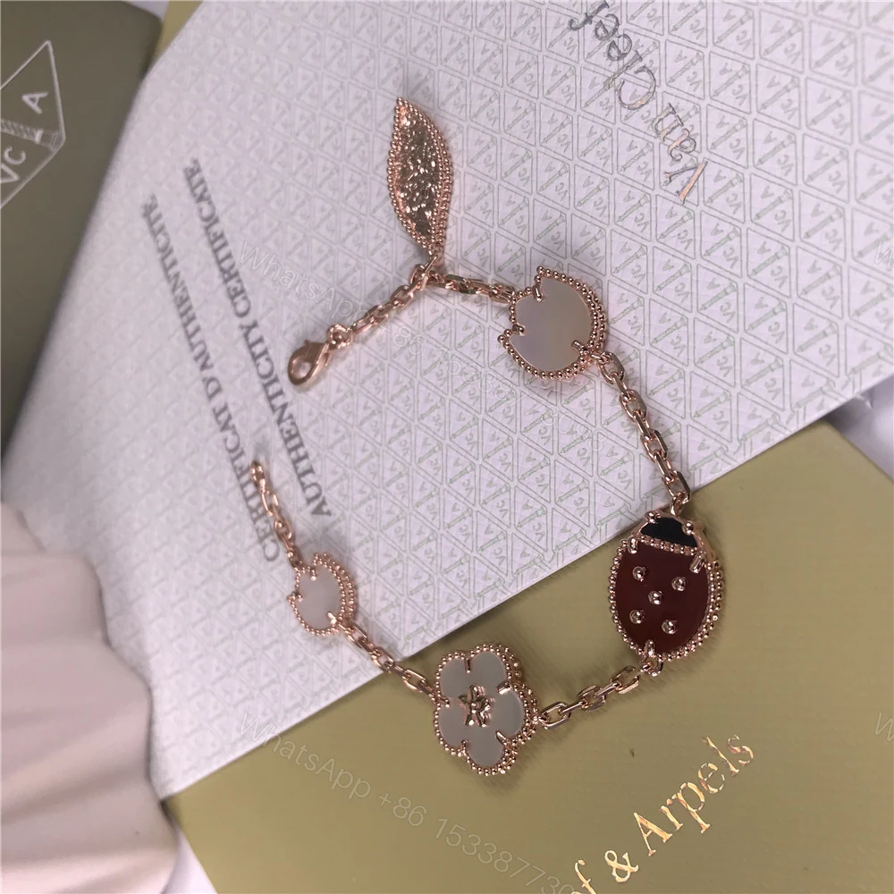 VCA Lucky Spring Bracelet 5 Motifs Rose Gold VCARP7RR00 — view 1