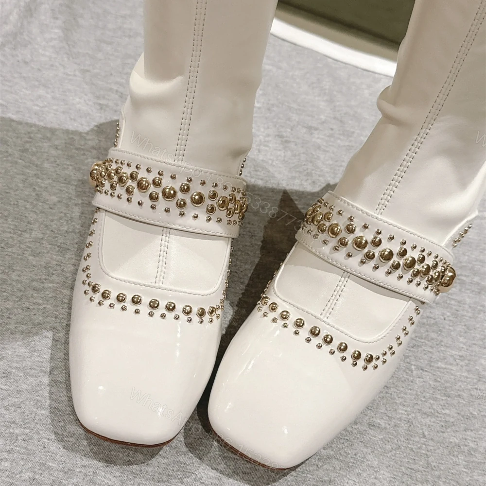 View 4 of 高仿Dior*Belle-D系列KDT063柳釘拉鏈高筒靴4CM白色免檢版
