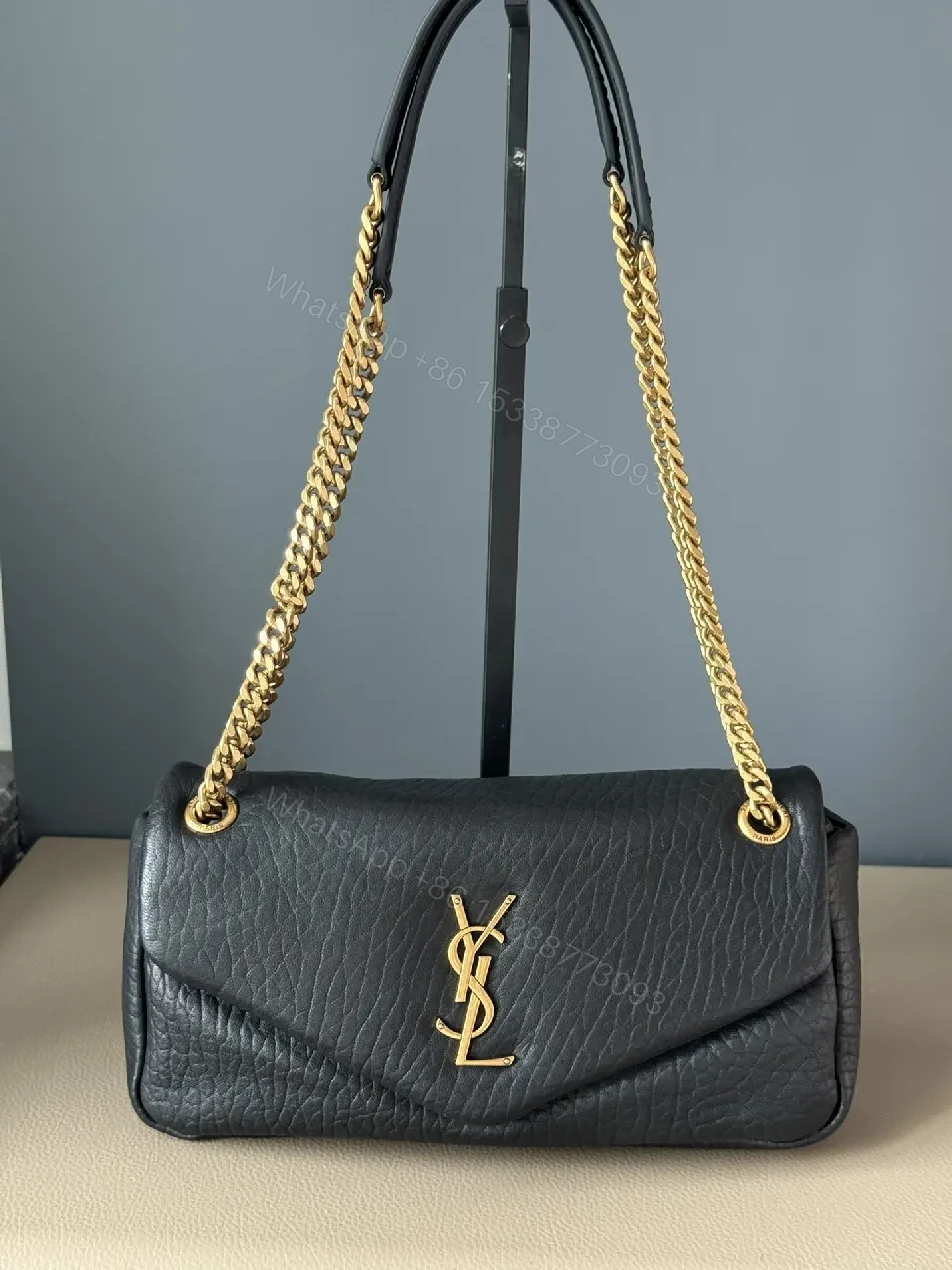 Black Leather Flap Bag Gold Chain – Luxe Everyday Style — view 1