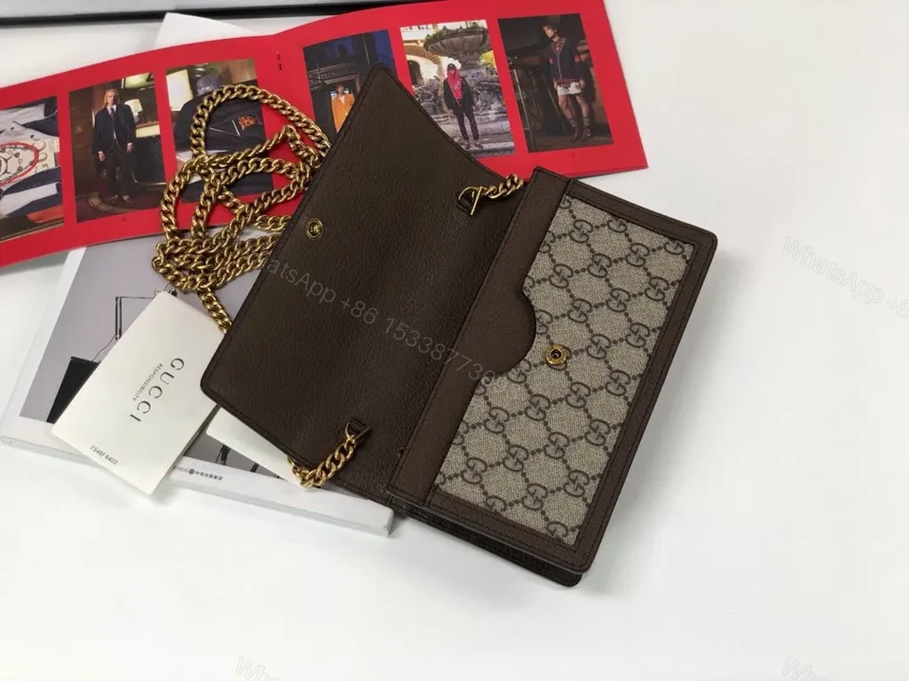 View 4 of Lux Pack GG Supreme Wallet on Chain with Dragonfly Crystals