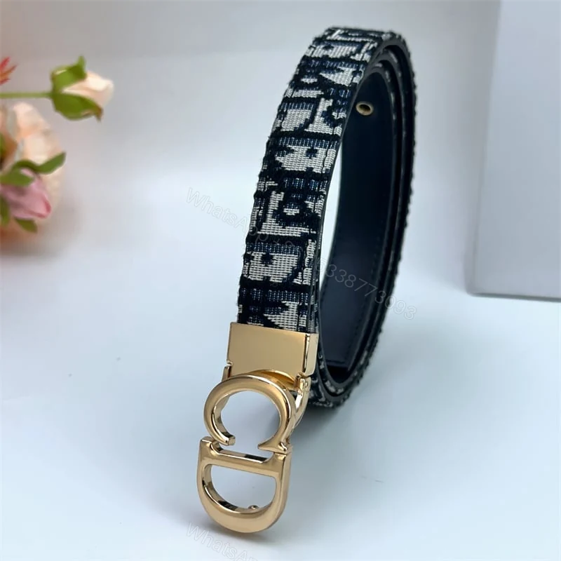 View 3 of DIOR 30 MONTAIGNE REVERSIBLE BELT BLUE IN GOLD 20MM