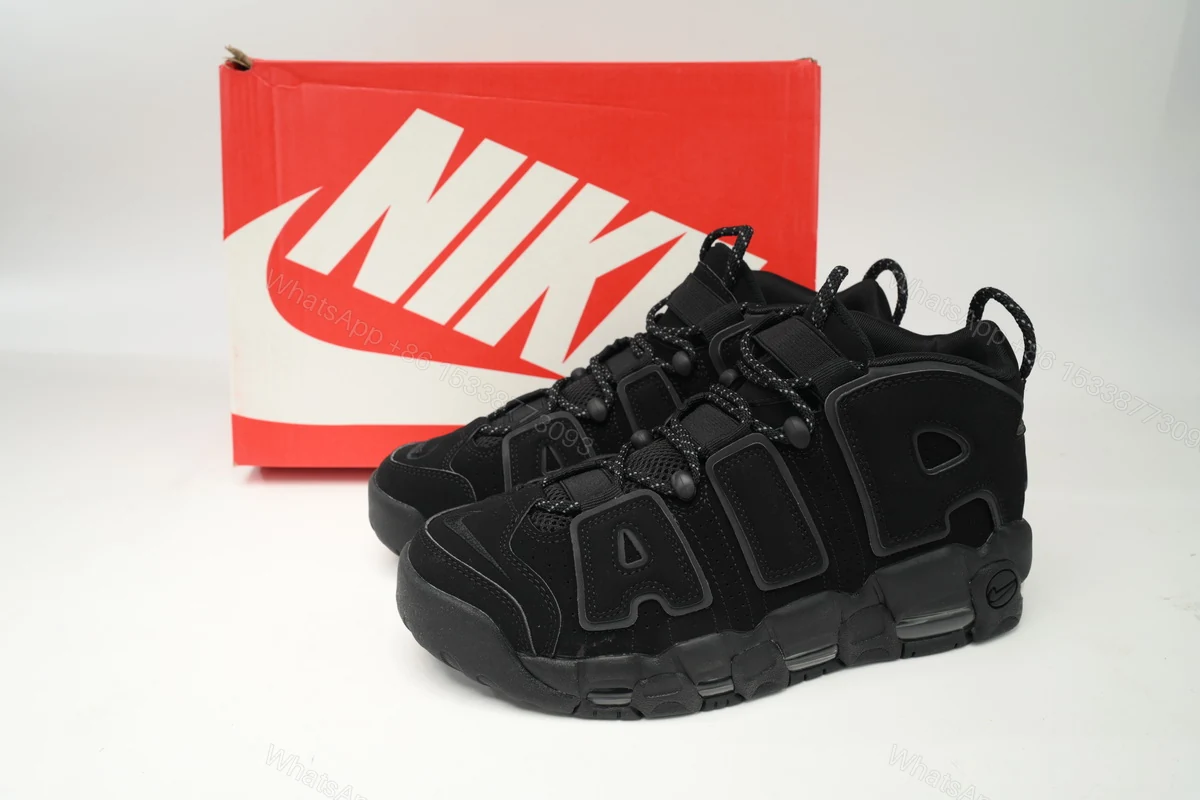 View 2 of Nike Air More Uptempo All Black 414962-004