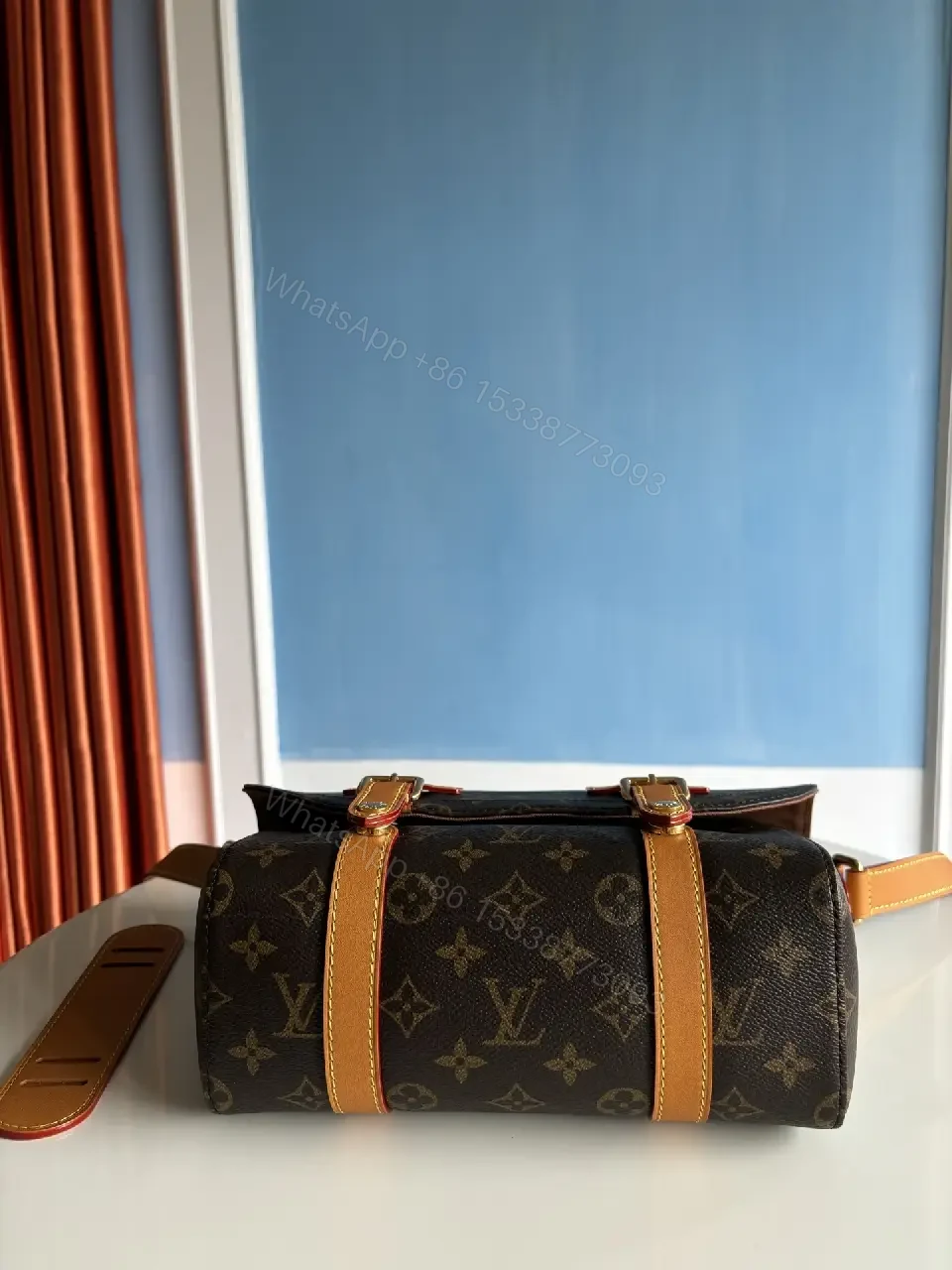 View 4 of Bold LV Monogram Shoulder Bag: Saddle-Strap Edition