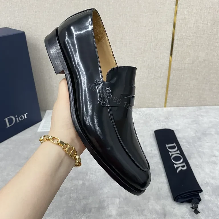 View 9 of Glossy Fringe Dior Loafers: Black Patent, Luxury Comfort