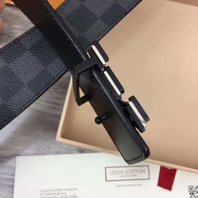 View 2 of Damier Graphite LV Belt â€“ Sleek Everyday Luxury Accessory