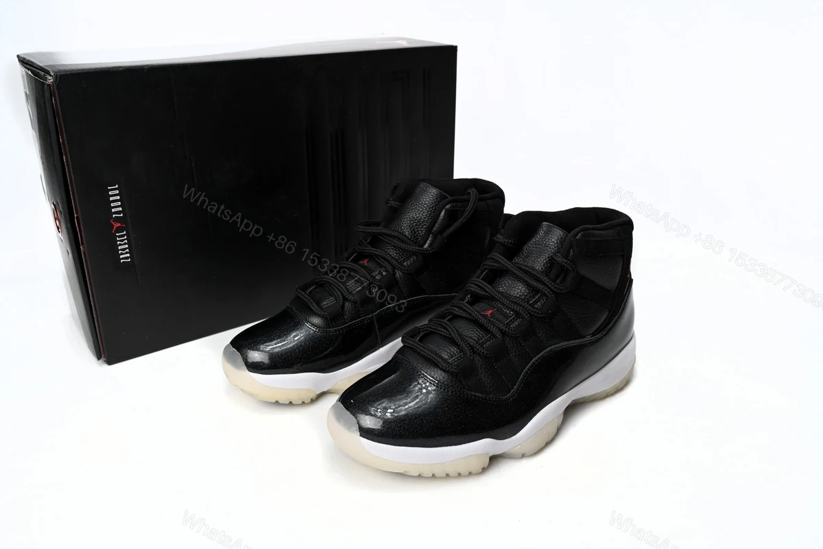 Jordan 11 25th Anniversary Black Silver Eyelets Reps — view 2
