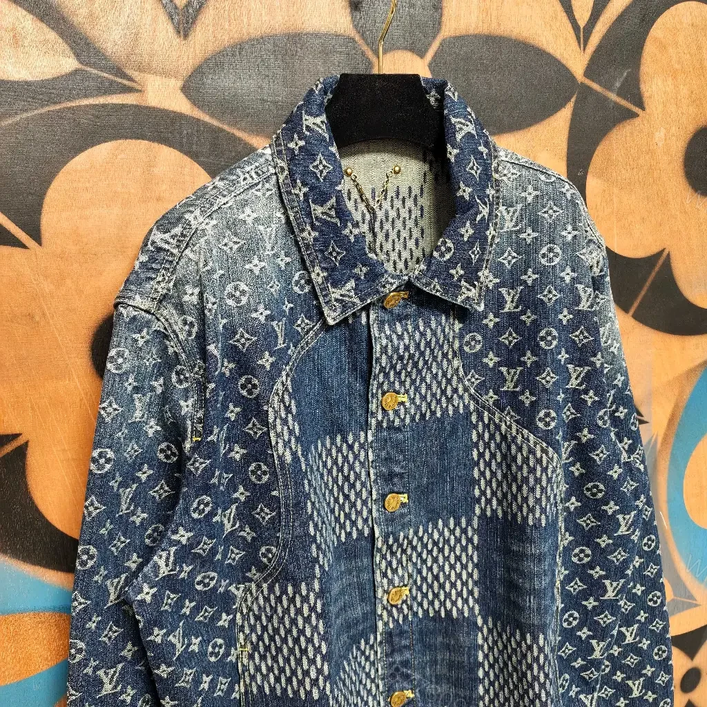 View 7 of Denim Patchwork Jacket: Monogram Texture, Everyday Luxe