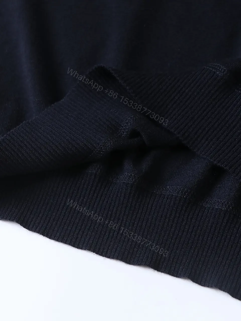 View 7 of Black Knit Tee Milano Logo Crewneck
