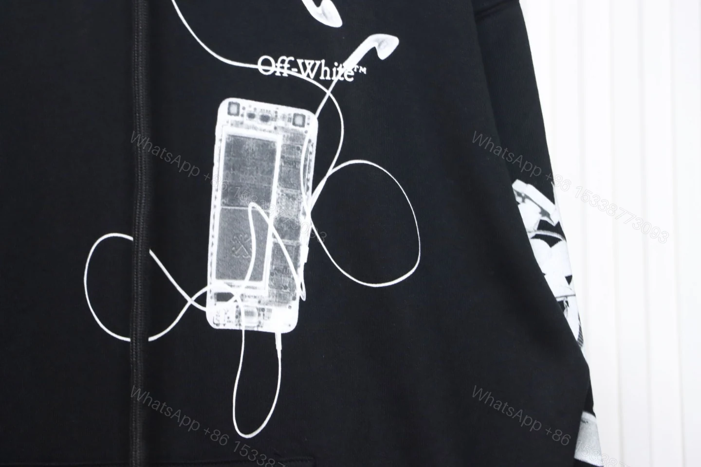 View 6 of Off-white Ink-splashed arrow twill oil painting graffiti hoodie