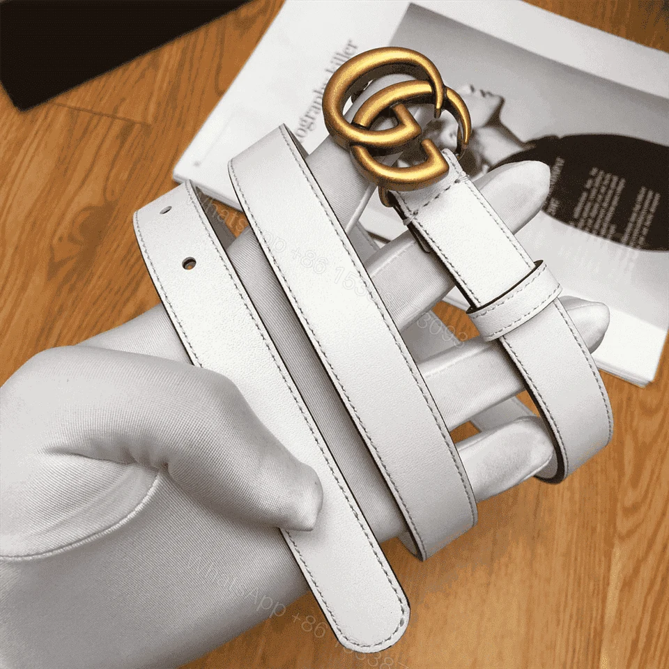 View 4 of GUCCI WHITE LEATHER BELT WITH DOUBLE G BUCKLE – B15