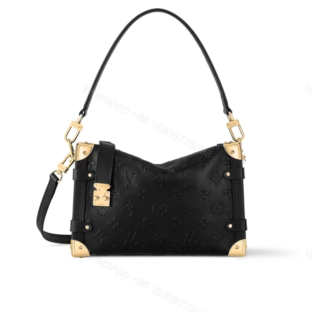 Louis Vuitton MM Side Trunk Bag Gold Metal Black 23Cm — view 1