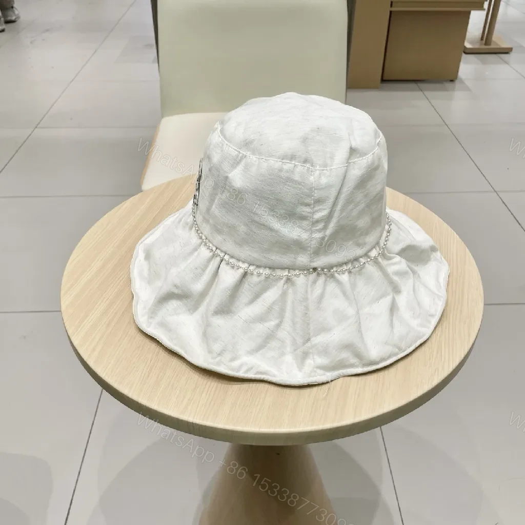 View 2 of Ivory Pearl-Trim Luxe Bucket Hat - Lightweight Style + Comfort