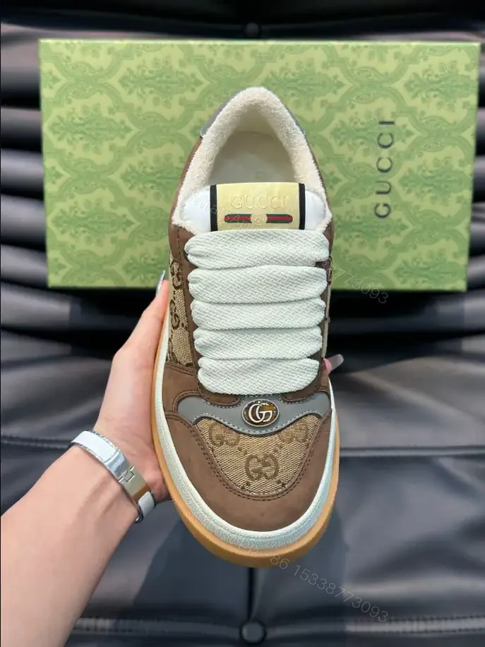 View 3 of GUCCI SCREENER GG SNEAKERS BEIGE AND EBONY ORIGINAL GG CANVAS – GC172