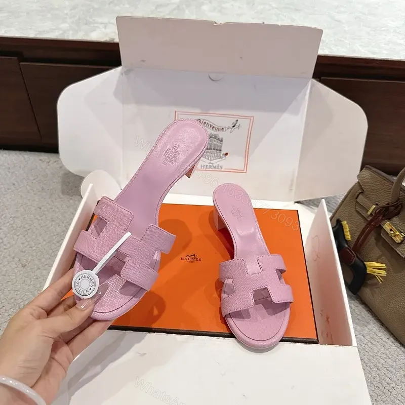 Pink Leather Sandals Lux Style Key H Disney Hermès vibe SLIDE — view 1